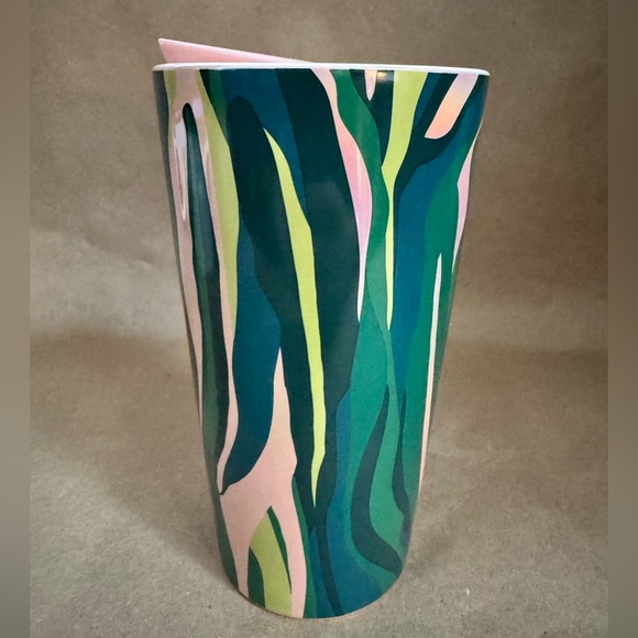 Starbucks 2024 Spring Pink and Green Lustre Double Walled Ceramic Travel Tumbler - Picture 2 of 6
